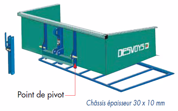 Benne 3 points Desvoys avec rehausse 1,80m 0017+0309+0059 Origine