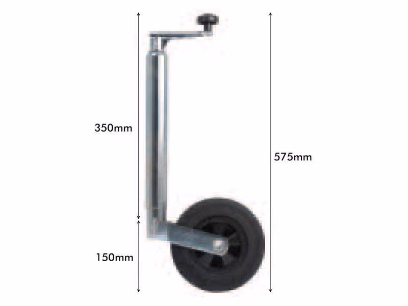 Béquille à roue, Ø Tube mm 48mm - avec fixation 100kg