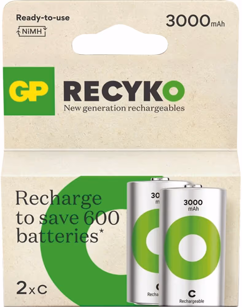 BLISTER DE 2 PILES RECHARGEABLES C 3000mAh