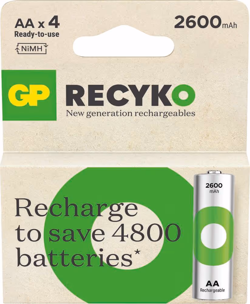 BLISTER DE 4 PILES RECHARGEABLES AA 2600mAh