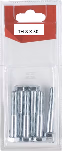 Blister Vis hexagon M8x50 8.8 ZP (6x)