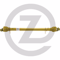 Cardan de transmission standard cr.27x74,6 CT 1'' 3/8, 6 cannelures CM 1'' 3/8, 6 cannelures tube Citron L 1210mm avec Limiteur à boulon Blueline