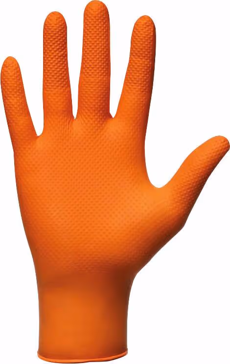 BOITE DE 100 GANTS NITRILE MERCATOR ORANGE - ONE BY ONE - M