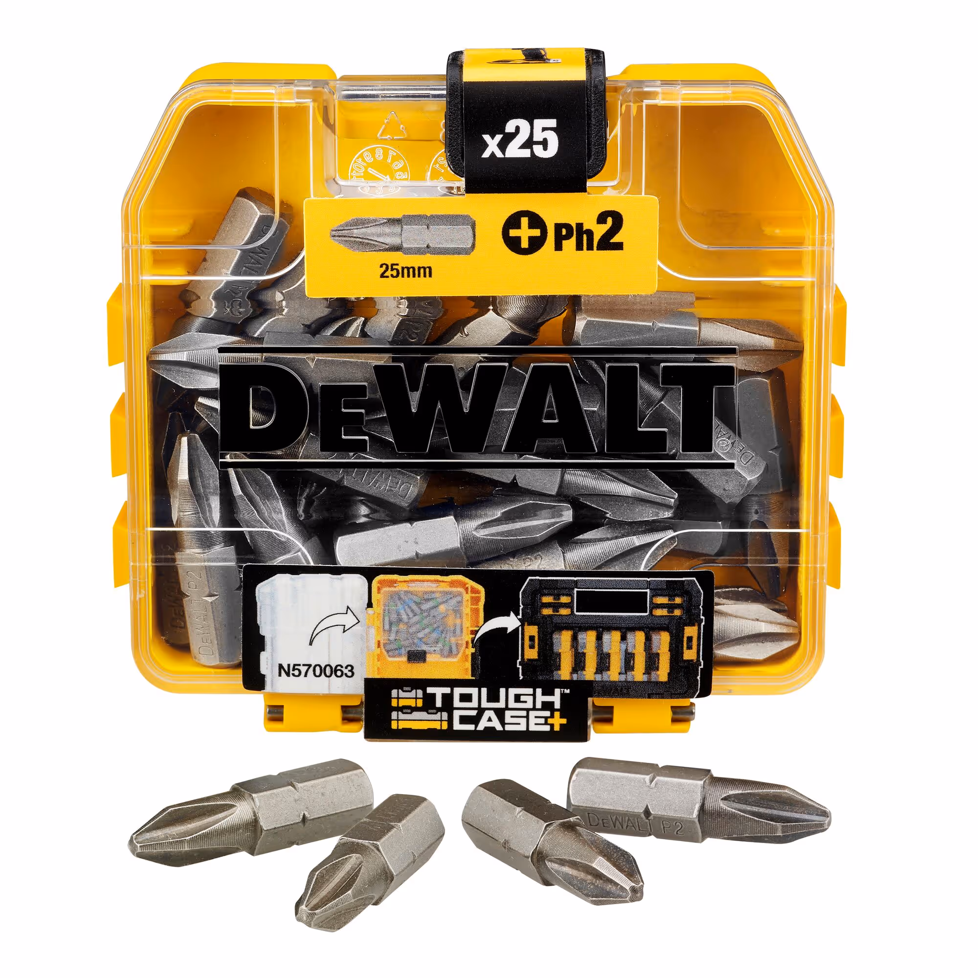 Boite de 25 embouts de vissage PH2 25 mm (commander par 21 pour obtenir le présentoir)