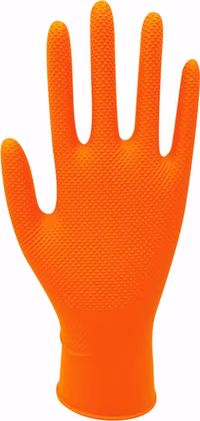 BOITE DE 90 GANTS ORANGE EN NITRILE EPAISSEUR 7 MIL - 8,4GR - TAILLE XL
