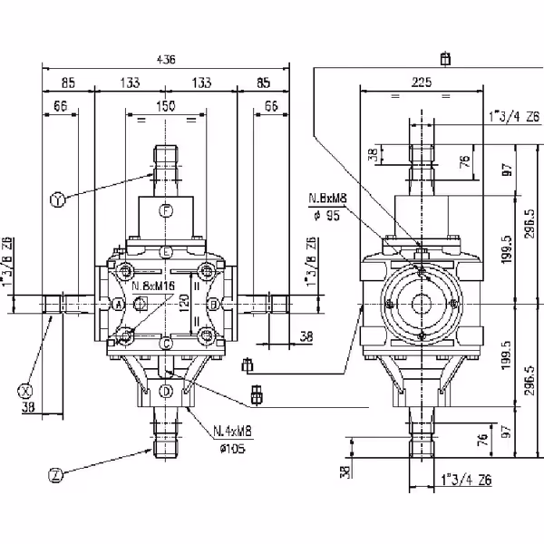 Boîter renvoi d'angle T-292B Comer industrie