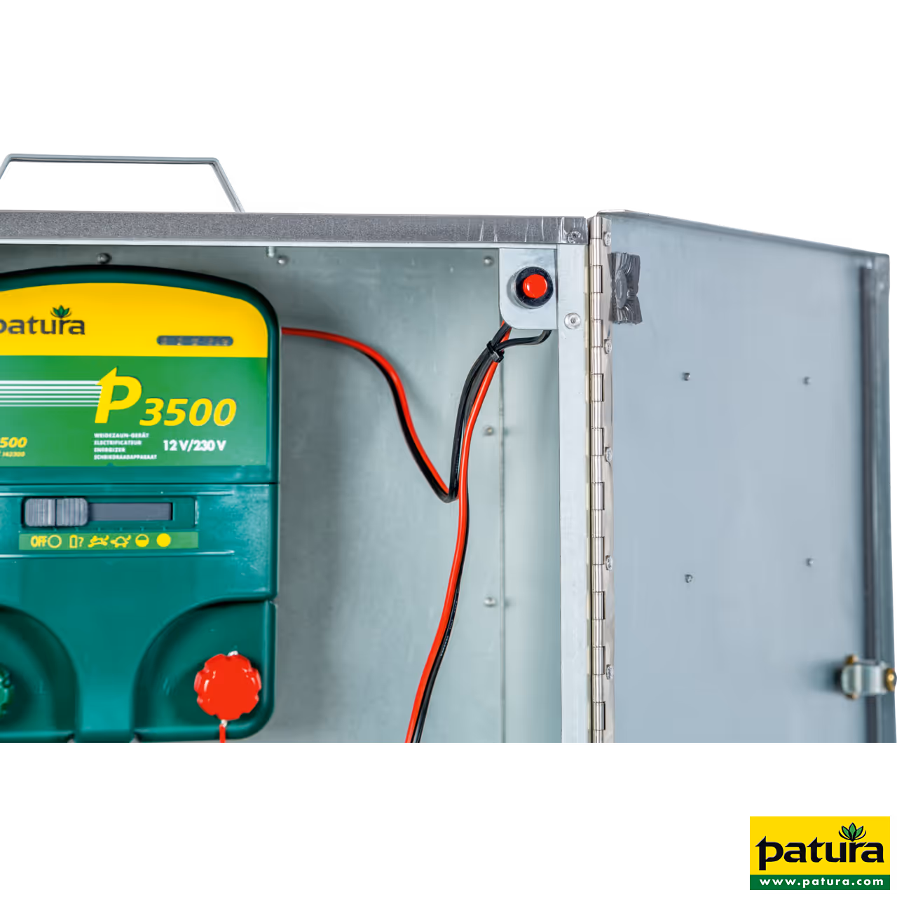 Boitier antivol pour électrificateurs PATURA, cables et piquet terre Mod.2010