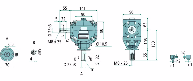 Boitier de renvoi 1:1.35 Bondioli Pavesi S1018074R220