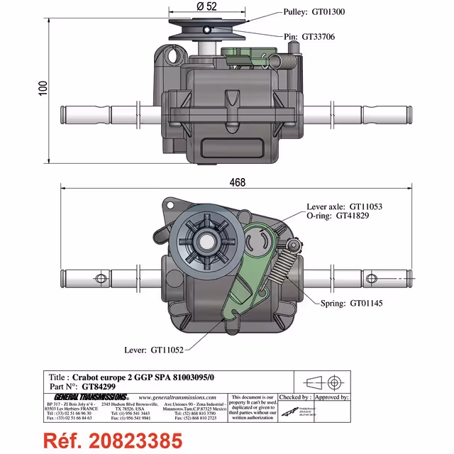 Boitier de traction pour castel garden (81003095/0)