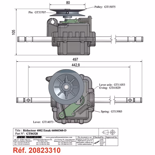 Boitier de traction pour emak (66060360 ar48-53)
