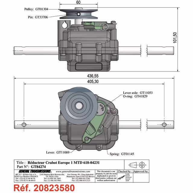 Boitier de traction pour mtd (618-04231)