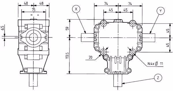 Boîtier L-25A 1:2,78 124029 - Comer industrie