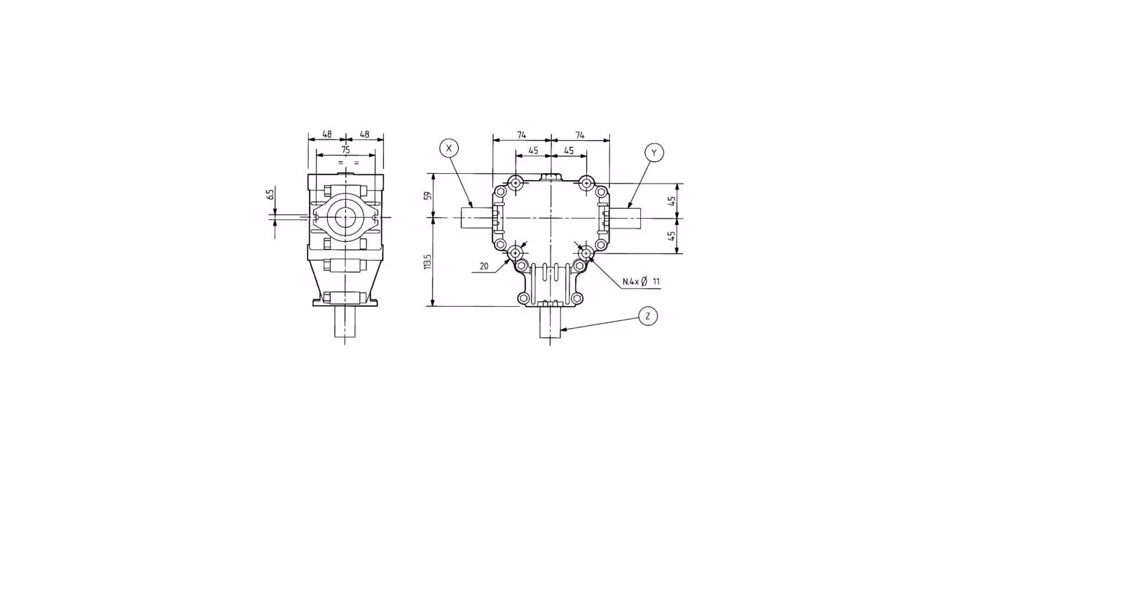 Boîtier L-25A 1,35:1 124016 - Comer industrie