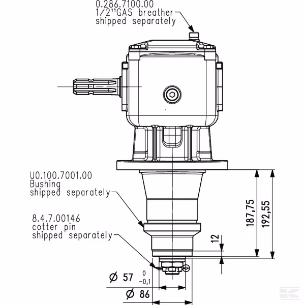 Boitier renvoi angle LF-227J Comer industrie