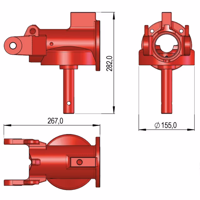 BOITIER RENVOI D'ANGLE AVEC ARBRE SIP423515090