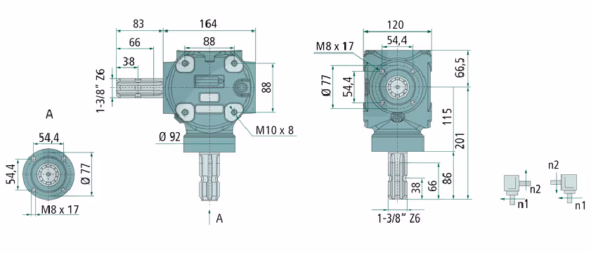 Boitier renvoi d'angle S2020100F101 Bondioli Pavesi