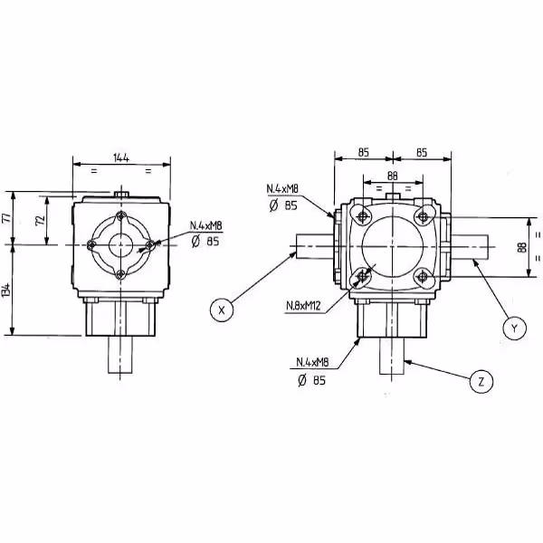Boîtier T-19A 1:1,84 259012 - Comer industrie