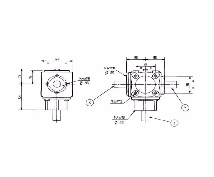 Boîtier T-19A 1,46:1 259000 - Comer industrie origine