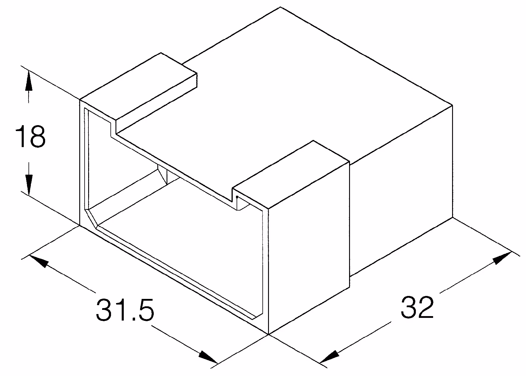 Boitiers unipolaires 6.35mm male nu 6 voies 18x31.5x32mm- lot de 100
