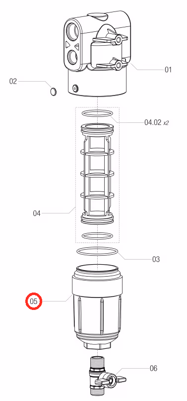 Bol filtre pulvérisateur Arag 3450000020 Origine