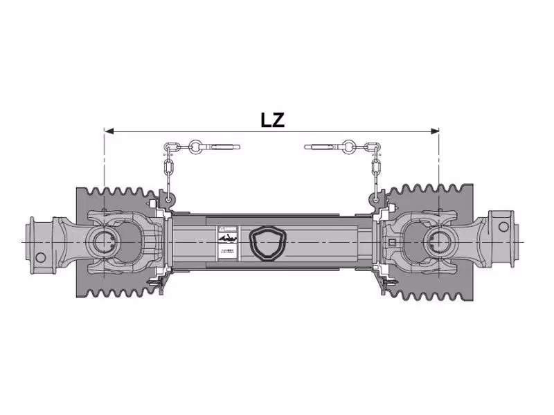 Bondioli & Pavesi Transmission complète - Longueur (Lz): 1210mm, à verrou, 1''3/8, 6 cannelures à à verrou, 1''3/8, 6 cannelures - ref 7G1N121CE007007