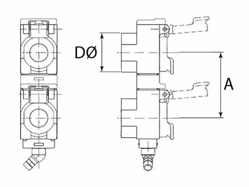 Bouchon anti-poussière avec récupération d'huile unitaire Double unit 82mm spacing, with Yellow and Red Clips - ref TARV 2 8245 GR