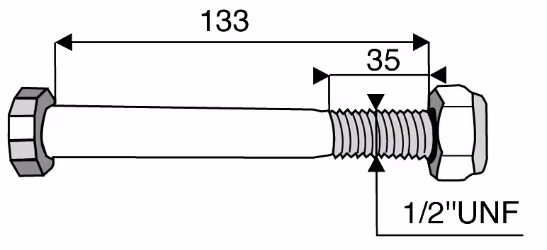 Boulon 1/2'' UNF L133 mm Bomford 0367526