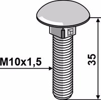 Boulon à tête bombée M10x1,5x35 - galvanisé