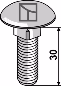 Boulon à tête bombée M12x1,75x30 - galvanisé