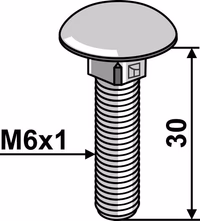 Boulon à tête bombée M6x1x30 - galvanisé