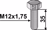 Boulon à tête hexagonal M12x1,75x35 sans écrou - galvanisée