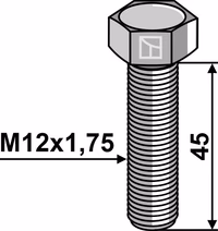 Boulon à tête hexagonale M10x1,5x45 sans écrou