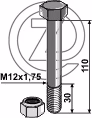 Boulon avec écrou à freinage interne - M12 - 8.8