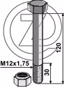 Boulon avec écrou à freinage interne - M12 - 8.8