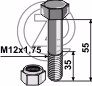 Boulon avec écrou à freinage interne - M12 - 8.8