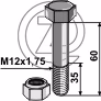 Boulon avec écrou à freinage interne - M12 - 8.8