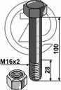 Boulon avec écrou à freinage interne - M16 x 2 - 10.9 Vogel u. Noot 771610020