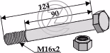 Boulon avec écrou à freinage interne - M16 x 2 - 8.8