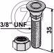 "Boulon de charrue 3/8"" UNF x 35 et écrou hexagonal Marsk-Stig 90075000"