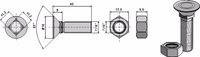 Boulon de charrue 7/16''UNF avec écrou hexagonal