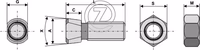 Boulon de charrue M12 x 1,75 x 40 avec écrou hexagonal
