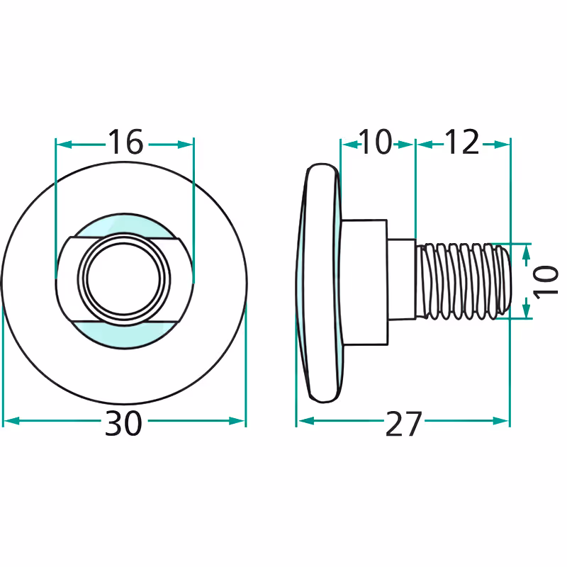 Kuhn| Boulon de couteau complet avec écrou de sécurité pour couteaux 3 mm / ¯ 1625 pour Faucheuse Kuhn Huard