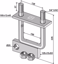Boulon étrier avec contre-plaque