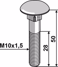 Boulon M10x1,5x50 galvanisé sans écrou