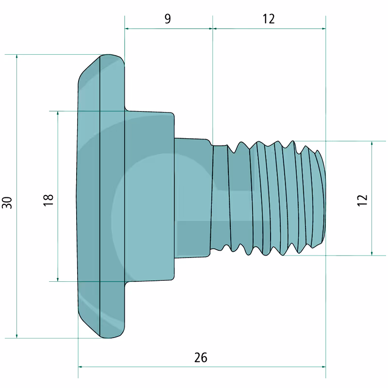 Boulon M12 avec écrou de faucheuse Fella 426053