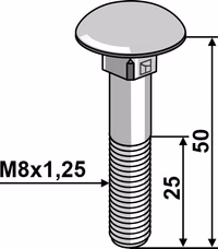 Boulon M8x1,25x50 galvanisé sans écrou