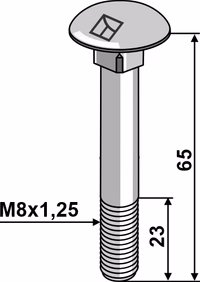 Boulon M8x1,25x65 galvanisé avec écrou