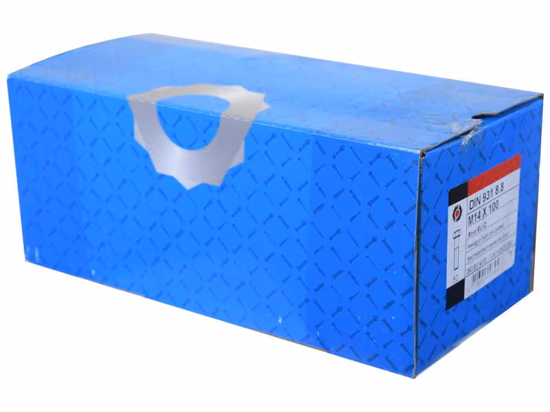 Boulon métrique M14x100Zinguée, Standard, 5 µm, Zn5/An/T0 DIN 931 - Vendu par 50