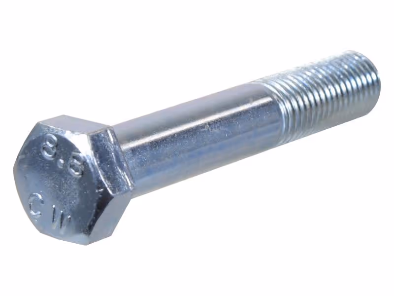Boulon métrique M20x120Zinguée, Standard, 5 µm, Zn5/An/T0 DIN 931 - Vendu par 25