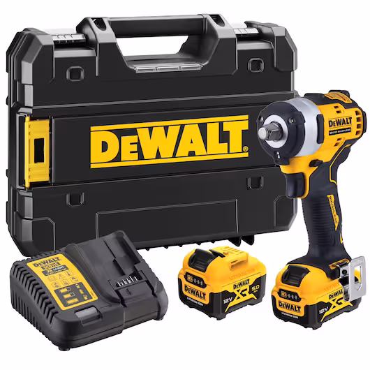 Boulonneuse 1/2" XR 12V 5Ah Li-Ion Brushless - Performances Exceptionnelles avec 339 Nm de Couple - Pack Complet avec Batteries, Chargeur et Coffret TSTAK